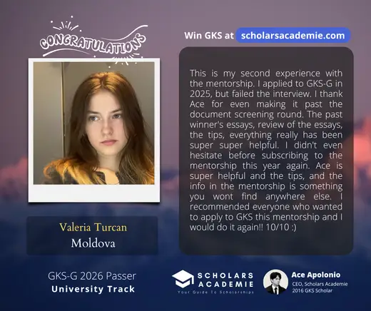 Valeria Turcan — GKS scholarship winner testimonial